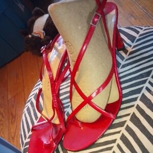 Ralph Lauren Classic Vintage Red Strappy Heels